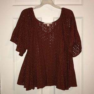 Rust colored Chelsea & Violet top